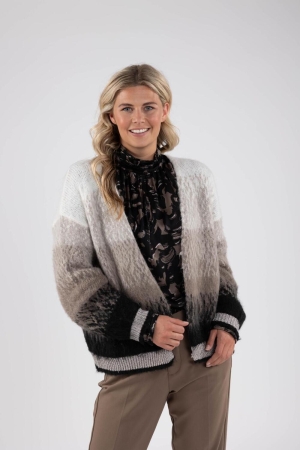 NUKUS Kirk Cardigan 114 offwhite/black