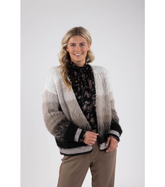NUKUS Kirk Cardigan 114 offwhite/black