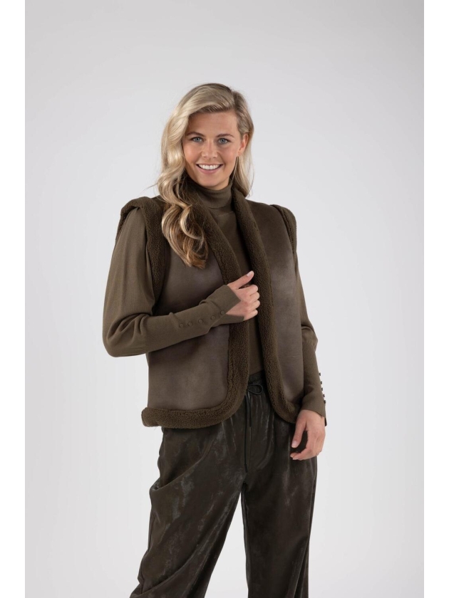 NUKUS Elise Gilet 37 burned olive