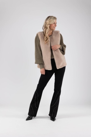 NUKUS Jillian Gilet 102 sand/brown