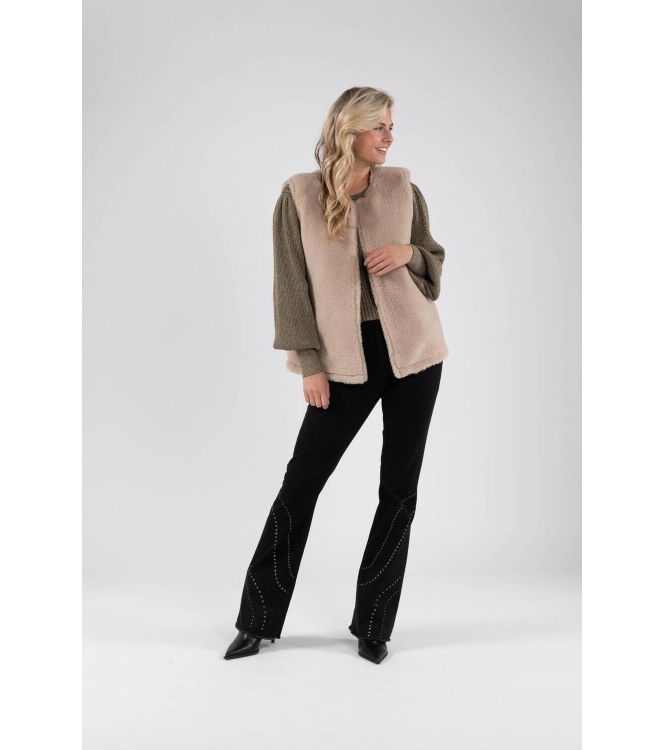 NUKUS Jillian Gilet 102 sand/brown