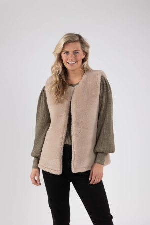 NUKUS Jillian Gilet 102 sand/brown