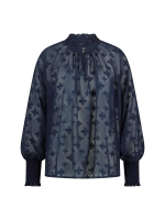 NUKUS Marbella Blouse Flower 70 navy