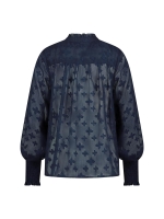 NUKUS Marbella Blouse Flower 70 navy