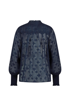 NUKUS Marbella Blouse Flower 70 navy