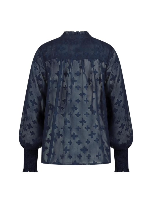 NUKUS Marbella Blouse Flower 70 navy