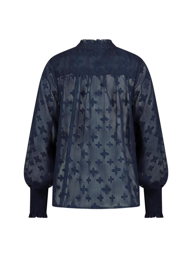 NUKUS Marbella Blouse Flower 70 navy