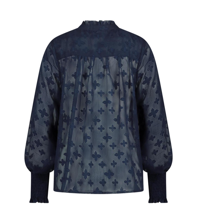 NUKUS Marbella Blouse Flower 70 navy