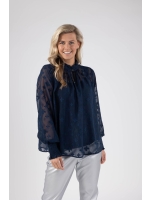 NUKUS Marbella Blouse Flower 70 navy