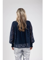 NUKUS Marbella Blouse Flower 70 navy