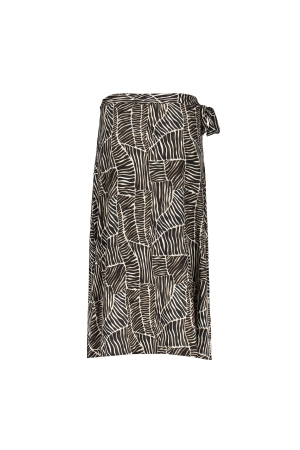 Geisha Skirt long with strap AOP Off white