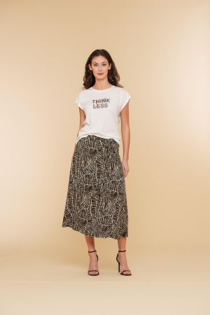 Geisha Skirt long with strap AOP Off white