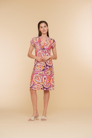 Geisha Dress short sleeves AOP 380 Purple