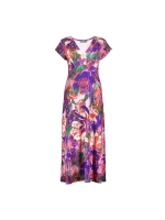 Geisha Dress long AOP 445 Fuchsia