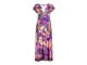 Geisha Dress long AOP 445 Fuchsia