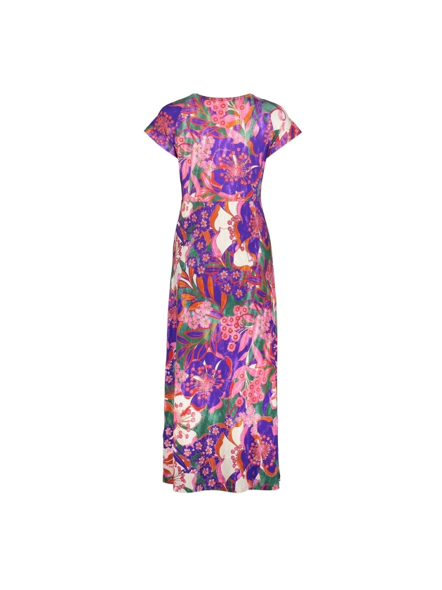 Geisha Dress long AOP 445 Fuchsia