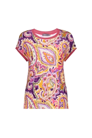 Geisha T-shirt AOP fancy rib 380 Purple