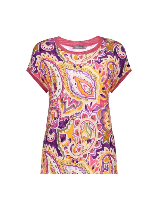 Geisha T-shirt AOP fancy rib 380 Purple