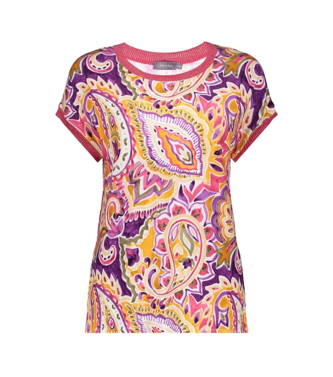 Geisha T-shirt AOP fancy rib 380 Purple