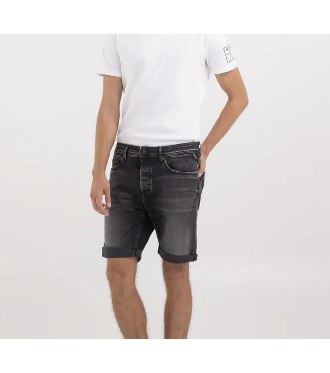 Replay Shorts Stretch Denim 097 Black denim
