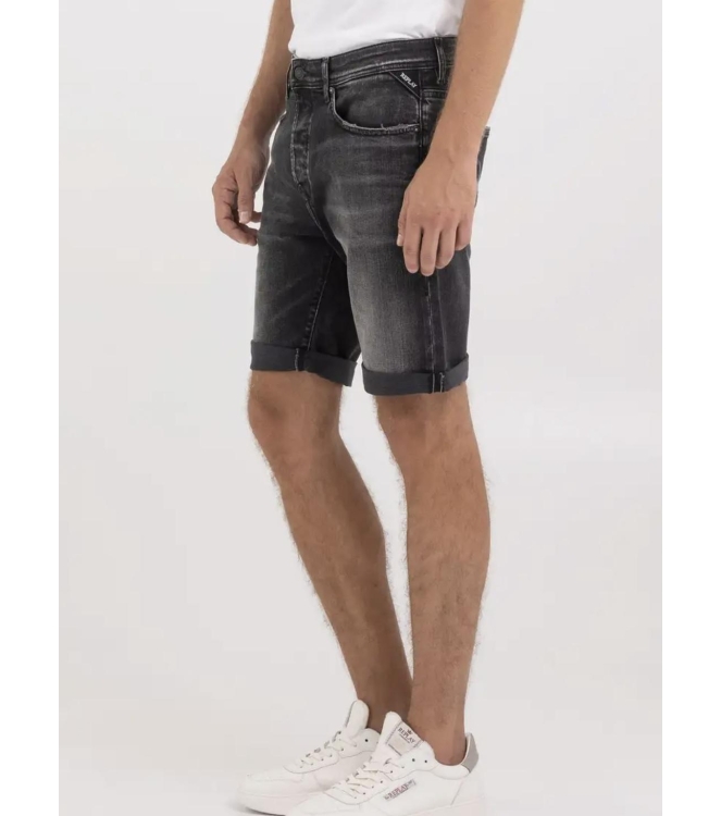Replay Shorts Stretch Denim 097 Black denim