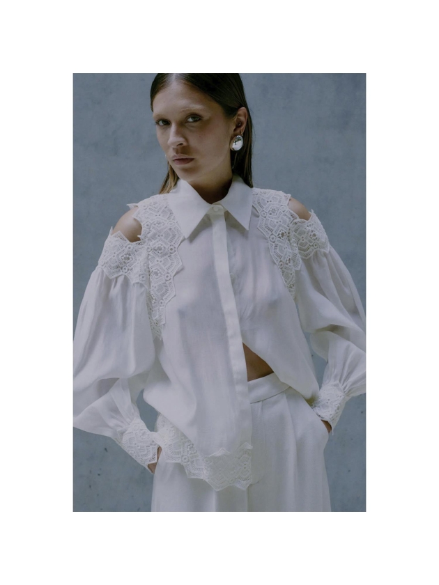 Copenhagen Muse Shirt with lace Jet Stream