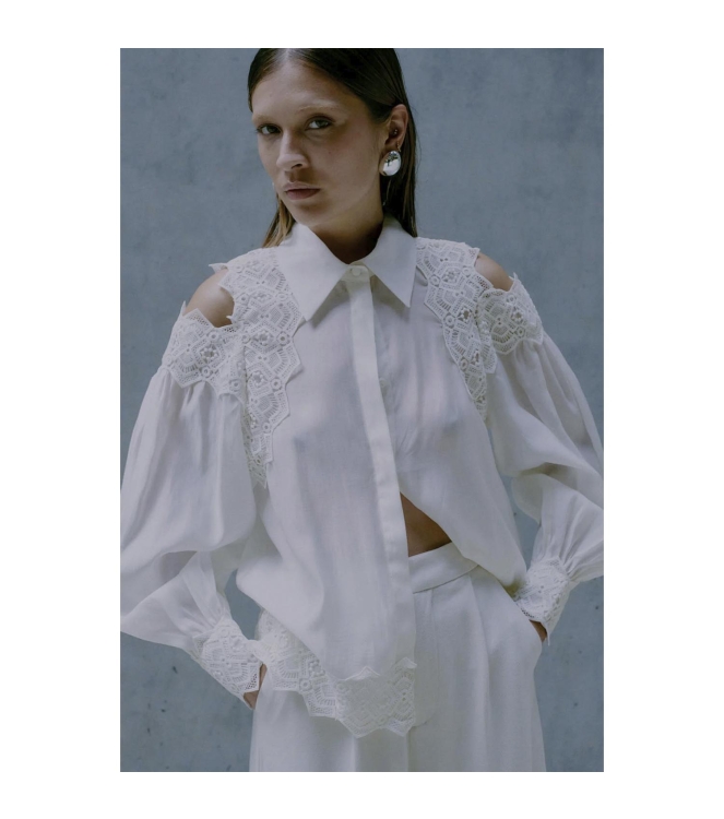 Copenhagen Muse Shirt with lace Jet Stream
