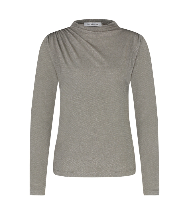 In Shape Tshirt Tess Lurex Taupe combi