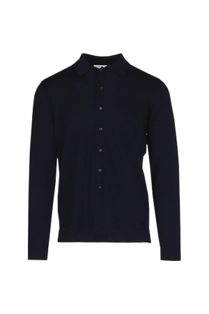 Born with Appetite Domar Polo Cardigan Merino  12gg 290 Navy