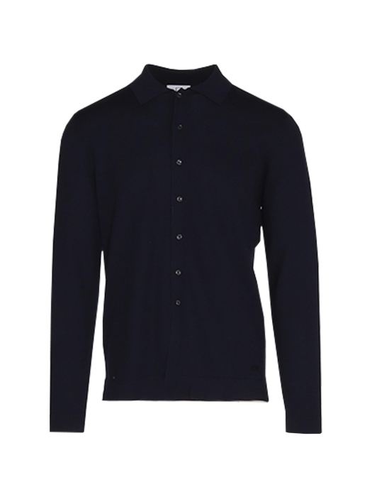Born with Appetite Domar Polo Cardigan Merino  12gg 290 Navy