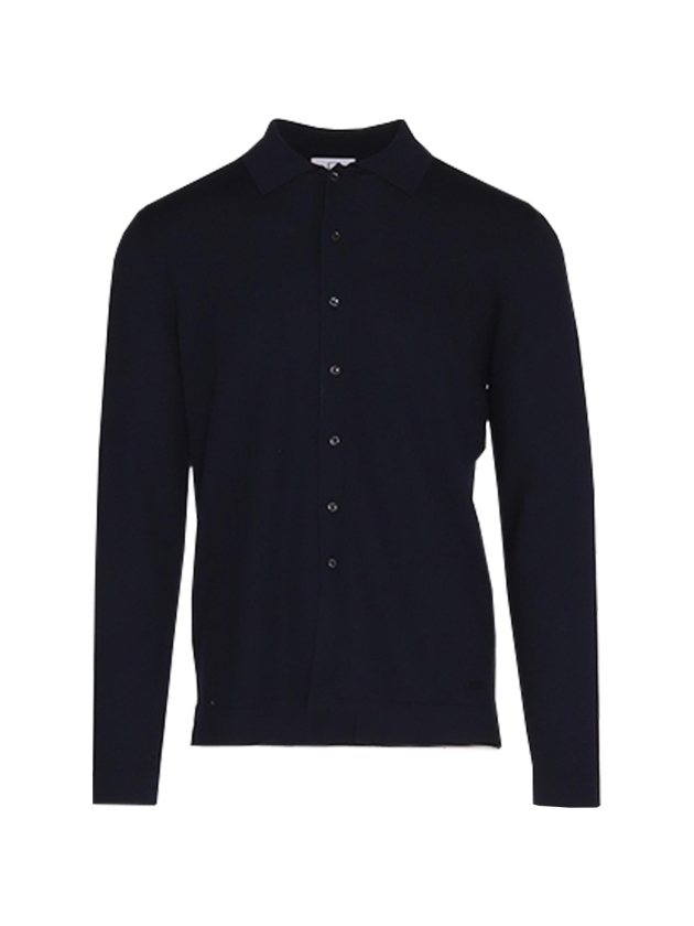Born with Appetite Domar Polo Cardigan Merino  12gg 290 Navy