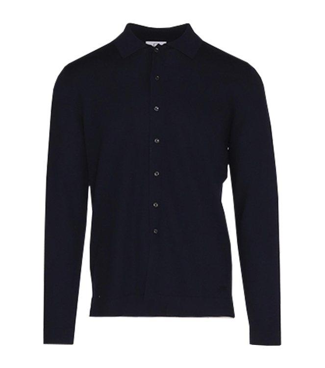 Born with Appetite Domar Polo Cardigan Merino  12gg 290 Navy
