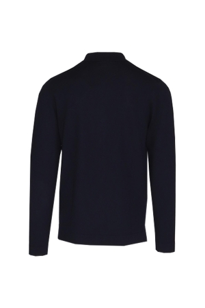 Born with Appetite Domar Polo Cardigan Merino  12gg 290 Navy