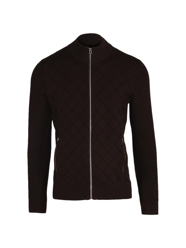 Scotland Blue Ruwen Full Zip Cardigan 373 Wood