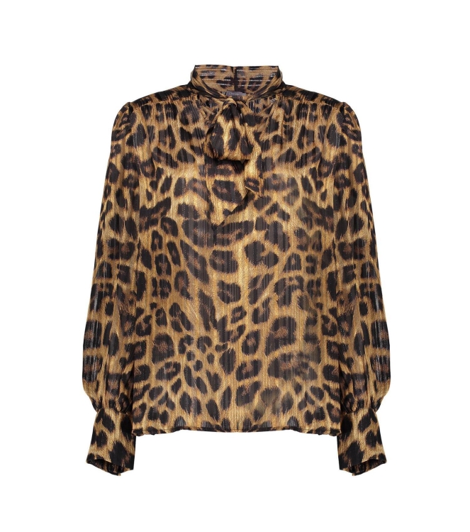 Geisha Animal print blouse 999 black/camel