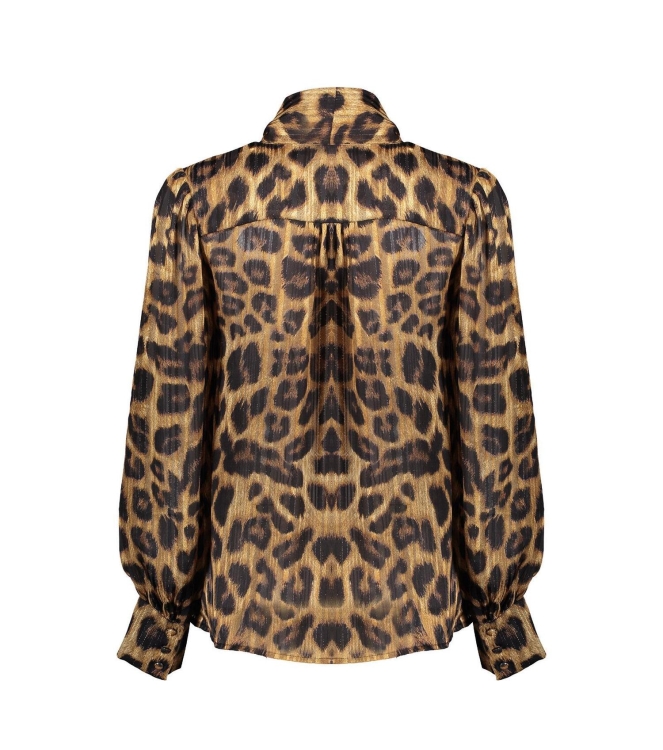Geisha Animal print blouse 999 black/camel