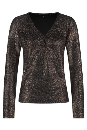 Tramontana Top V- Neck Gold Sparkle 9000 Black