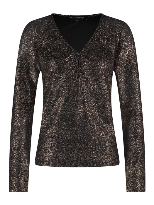 Tramontana Top V- Neck Gold Sparkle 9000 Black