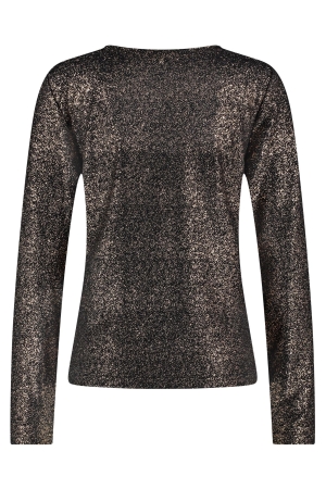 Tramontana Top V- Neck Gold Sparkle 9000 Black