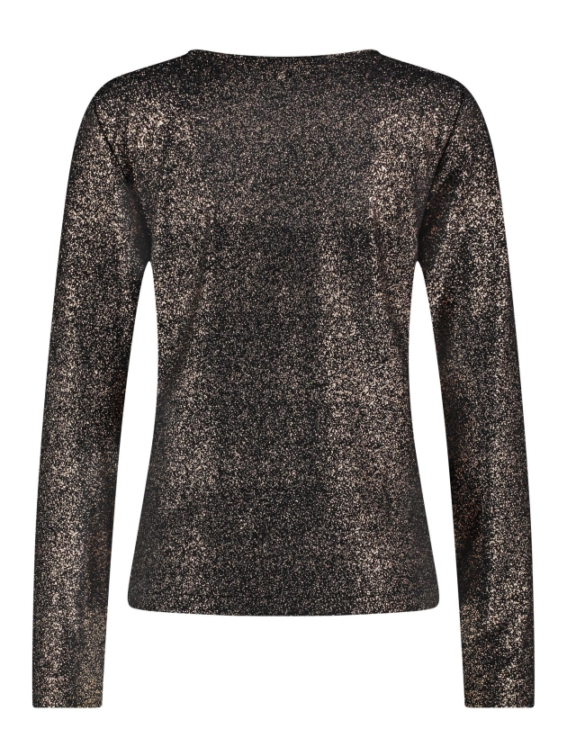 Tramontana Top V- Neck Gold Sparkle 9000 Black
