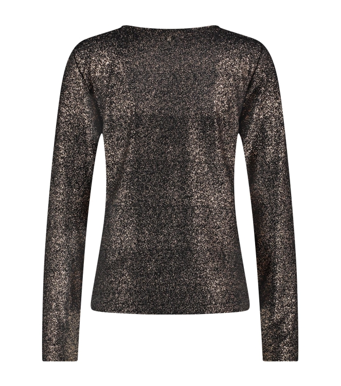 Tramontana Top V- Neck Gold Sparkle 9000 Black