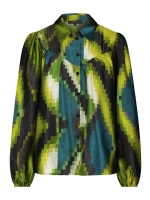 Tramontana Blouse Pixeled Forest 009996- Print Greens