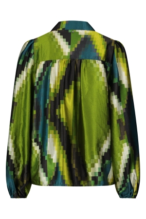 Tramontana Blouse Pixeled Forest 009996- Print Greens