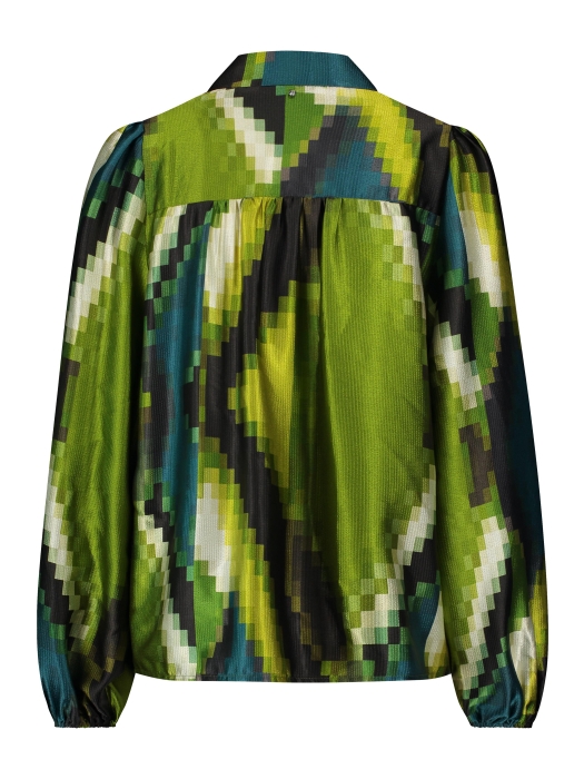 Tramontana Blouse Pixeled Forest 009996- Print Greens