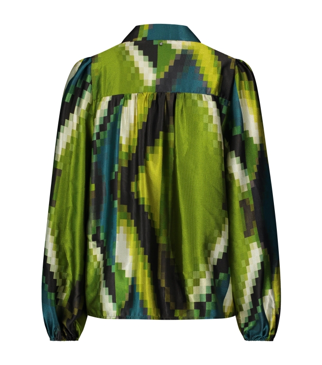 Tramontana Blouse Pixeled Forest 009996- Print Greens