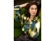 Tramontana Blouse Pixeled Forest 009996- Print Greens
