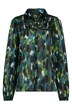 Tramontana Blouse Autumn Brushes 099991-Print petrol
