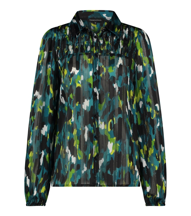 Tramontana Blouse Autumn Brushes 099991-Print petrol