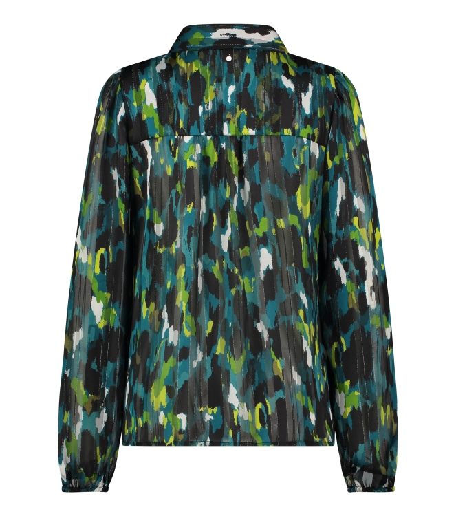 Tramontana Blouse Autumn Brushes 099991-Print petrol