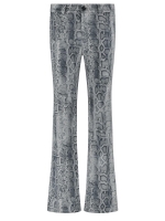 Tramontana Trousers Suedine Grey Snake 009997-Print grey